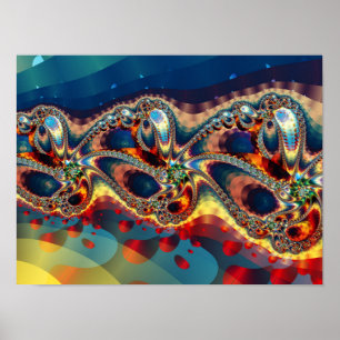 Galaxie-Blumen-Fraktal Poster