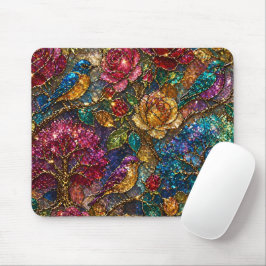 Galaxie-Blumen-Vogel-Muster Mousepad