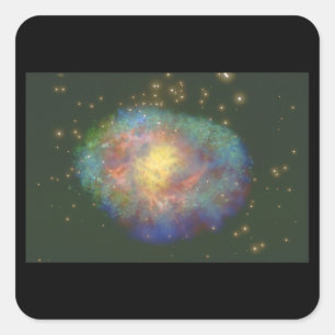 Galaxie. (Galaxie; Raum; Sterne; '_Space Szenen Quadratischer Aufkleber