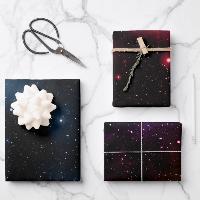 Galaxie Geschenkpapier Set (Vorderseite)