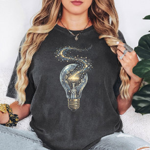 Galaxie-Glühlampen-Crack kosmische Idee T-Shirt