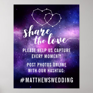 Galaxie Hochzeitsempfang Sterne Hashtag Fotos Zeic Poster