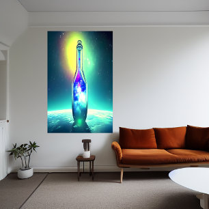 Galaxie in einer Flasche   AI Art Poster