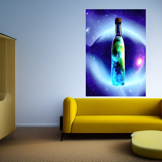 Galaxie in einer Flasche im Weltraum | AI Art Post Poster (Von Creator hochgeladen)