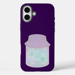 Galaxie-Katze in einem Glas Kawaii Weltraum-Katz iPhone 16 Plus Hülle