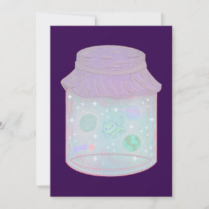 Galaxie-Katze in einem Glas   Kawaii Weltraum-Katz Dankeskarte
