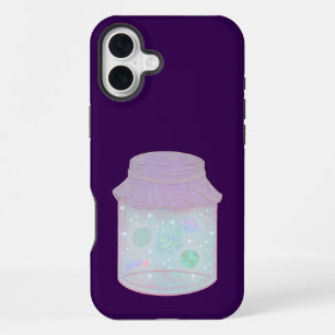 Galaxie-Katze in einem Glas Kawaii Weltraum-Katz iPhone 16 Plus Hülle