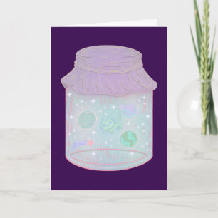 Galaxie-Katze in einem Glas   Kawaii Weltraum-Katz Karte