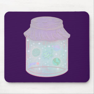 Galaxie-Katze in einem Glas Kawaii Weltraum-Katz Mousepad