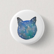 Galaxie-Katze Pinback Knopf