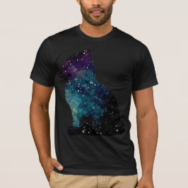 Galaxie-Katze Sitzen T-Shirt