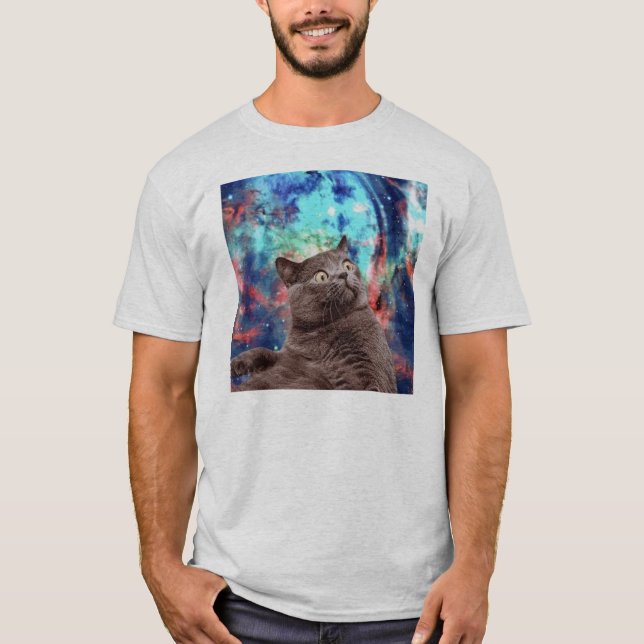 Galaxie-Katzen-Überraschung T-Shirt (Vorderseite)