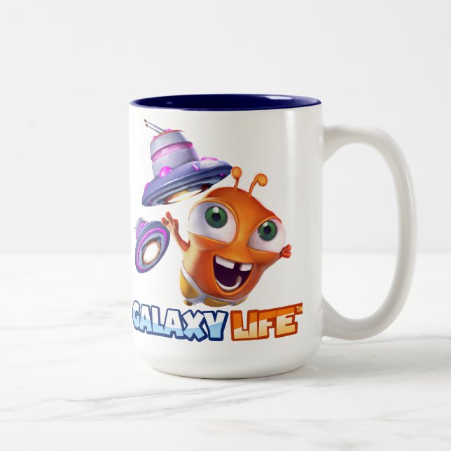 Galaxie-Leben-Logo-Tasse Zweifarbige Tasse (Rechts)