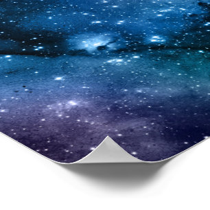 Galaxie-Liebhaber Sternenklarer Raum Blauer Himmel Poster