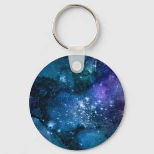 Galaxie-Liebhaber Sternenraum Blauer Himmel Weiße Schlüsselanhänger