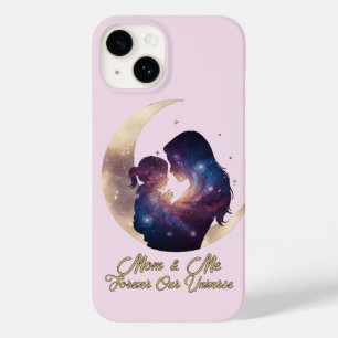 Galaxie Mama & Kind Silhouette Mond Kunst Case-Mate iPhone 14 Hülle