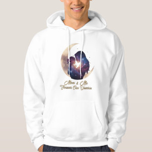 Galaxie Mama & Kind Silhouette Mond Kunst Hoodie