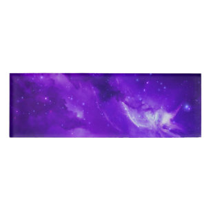 Galaxie mit Sternen im Weltraum Namenschild