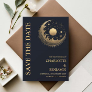 Galaxie Mond Sterne Himmlische Hochzeit Save The Date