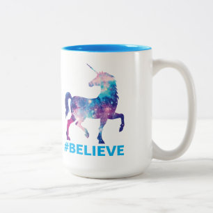 Galaxie-Muster-Einhorn glauben Entwurf Zweifarbige Tasse