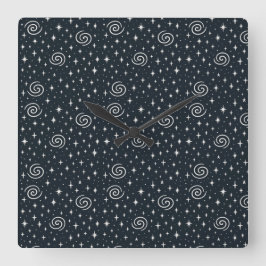 Galaxie-Muster Quadratische Wanduhr