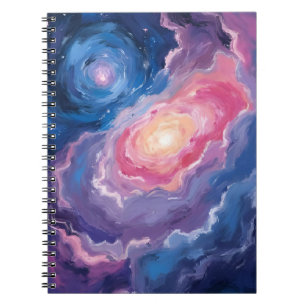 Galaxie Oben Himmel Sterne Pastell Wasserfarbe Notizblock