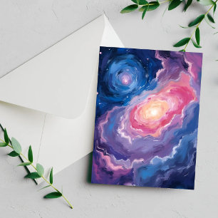 Galaxie Oben   Himmel Sterne Pastell Wasserfarben 