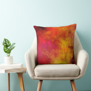 Galaxie Paint Spritzer Effekt rosa orange gelb Kissen