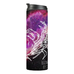 Galaxie Pink Krebs Sternbild Tierkreiszeichen Thermosbecher