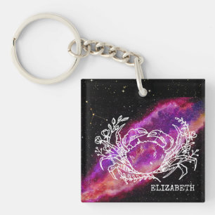 Galaxie Pink Krebs Sternzeichen Schlüsselanhänger