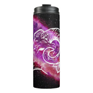 Galaxie Pink Lila Widder Sternbild Tierkreiszeiche Thermosbecher