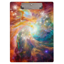 Galaxie-Raum-Nebelfleck-blaues Goldlavendel-Rosa Klemmbrett