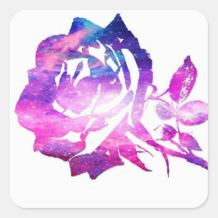 Galaxie Rose formen rosa und lila leuchtende Stern Quadratischer Aufkleber