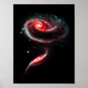 Galaxie Rose Rot Poster
