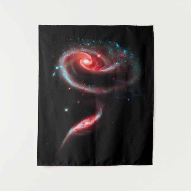 Galaxie Rose Rotes Medium Wandteppich (Vorderseite)