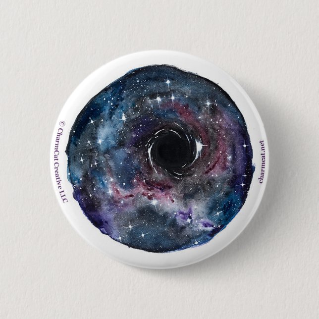 Galaxie-schwarzes Loch-Button Button (Vorderseite)
