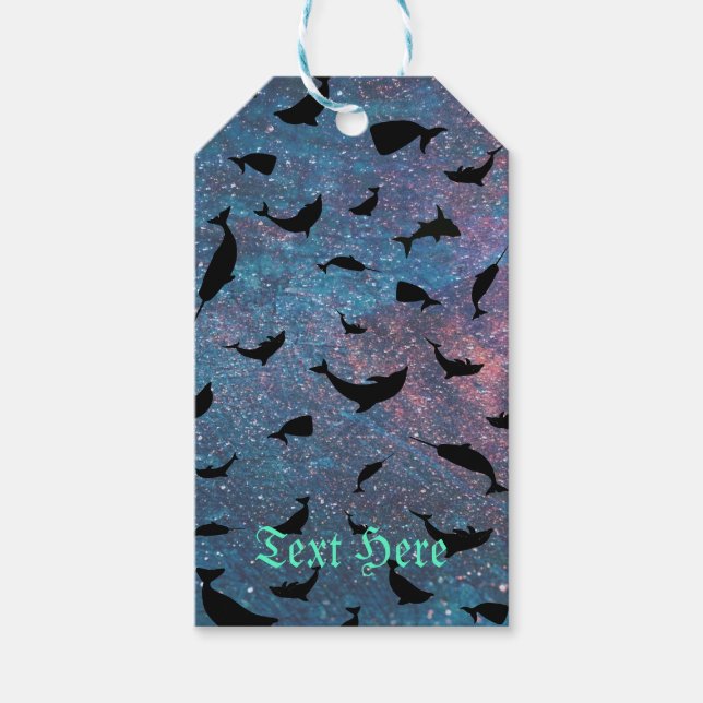 Galaxie Silhouette Geschenkanhänger (Vorderseite)