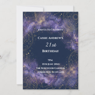 Galaxie Sterne Meilenstein Geburtstag Einladung