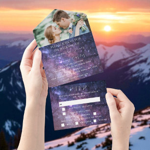 Galaxie Sternennacht Sterne Himmel Hochzeitsnebel  All In One Einladung