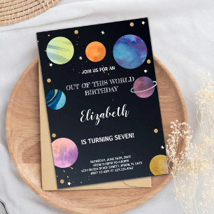 Galaxie-Thema für Kinder Einladung