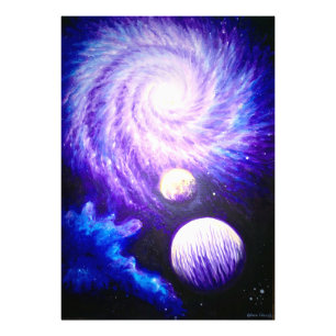 Galaxie und Planeten Fotodruck