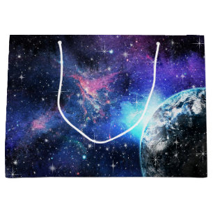 Galaxie, Universum, Sterne, Geschenkmuster für den Große Geschenktüte