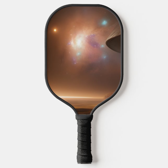 Galaxie, Universum, Sterne, Weltraum Pickleball Schläger (Vorderseite)
