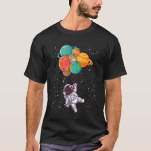 Galaxie Weltraum Astronaut Planeten Ballon STEM T-Shirt
