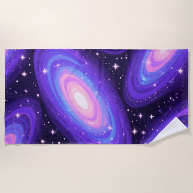 Galaxie-Wirbel Muster Dreamy Cosmic Nebel Design Strandtuch (Vorderseite)