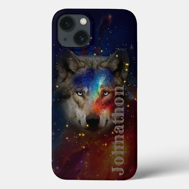 Galaxie-Wolf für Männer und jugendlich Jungen Case-Mate iPhone Hülle (Rückseite)