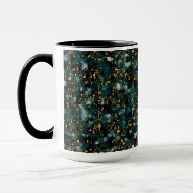Galaxien Blau Schwarz & Kupfer Tasse (Links)