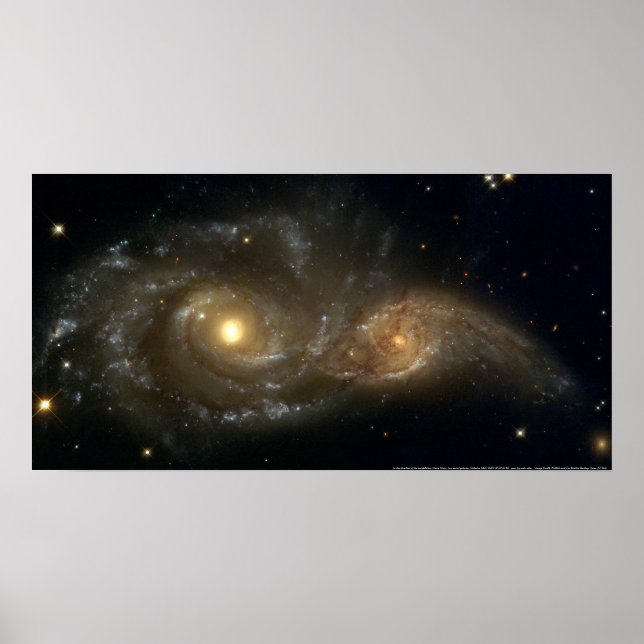 Galaxien NGC 2207 & IC 2163 Poster (Vorne)