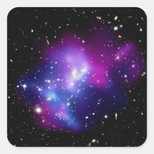 Galaxienhaufen MACS J0717 Weltraumfoto Quadratischer Aufkleber