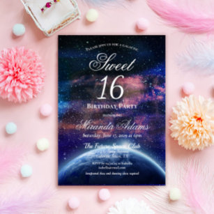 Galaxy 16 . Geburtstag Birthday Einladung